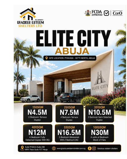 Residential Land for Sale at Elite City, Pyakasa, Ketti North, Abuja. From ₦4.5 Million